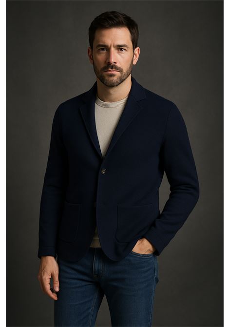 Giacca in Maglia Uomo Cavalieri Milano Blu Navy in Lana Pregiata Cavalieri Milano | Maglieria | 87424866